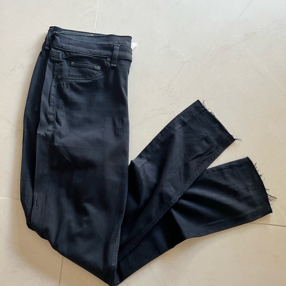 Rag & Bone Leggings Skinny Jeans Black Plush Size 30
